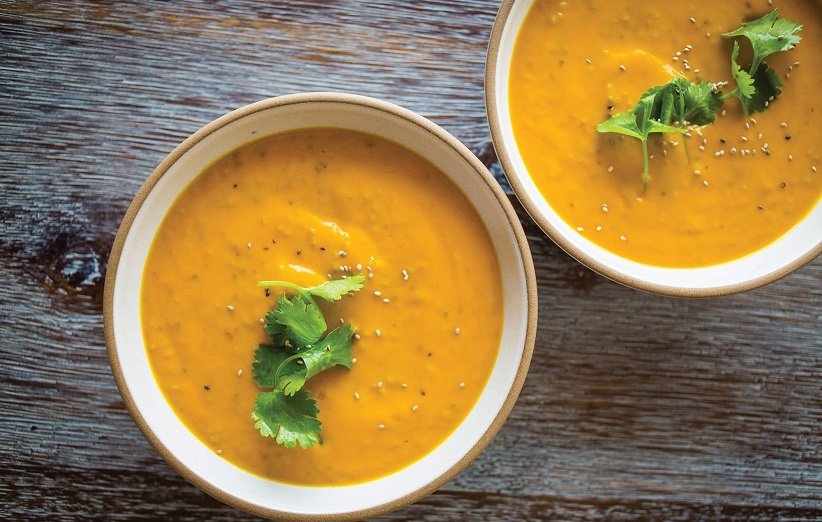 سوپ هویج خامه‌ای با زنجبیل، یک سوپ خوش‌عطر