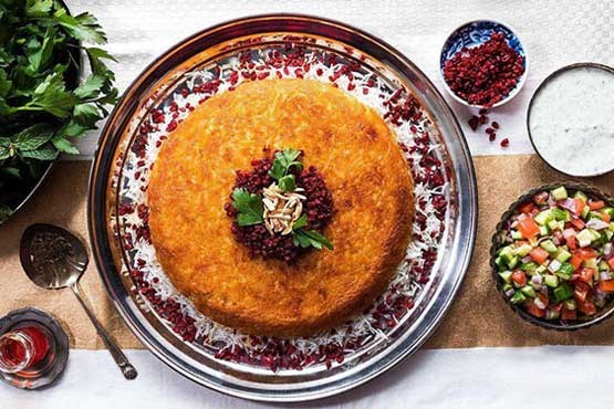 غذای عربی با برنج (ته چین عراقی)